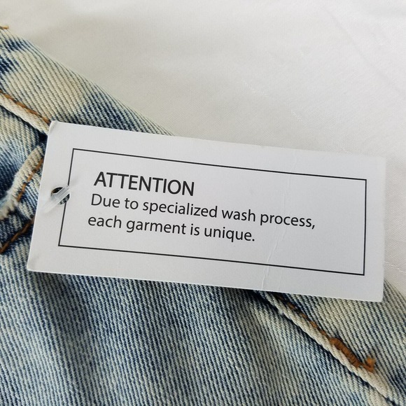 Indigo Rein Denim Shorts Juniors 1 Blue Jean High Rise Distressed Light Wash NWT - Picture 15 of 16